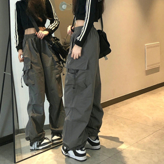 streetwear moda mujer carga pantalones mujeres señoras al por mayor baggy 6  bolsillo carga pantalones