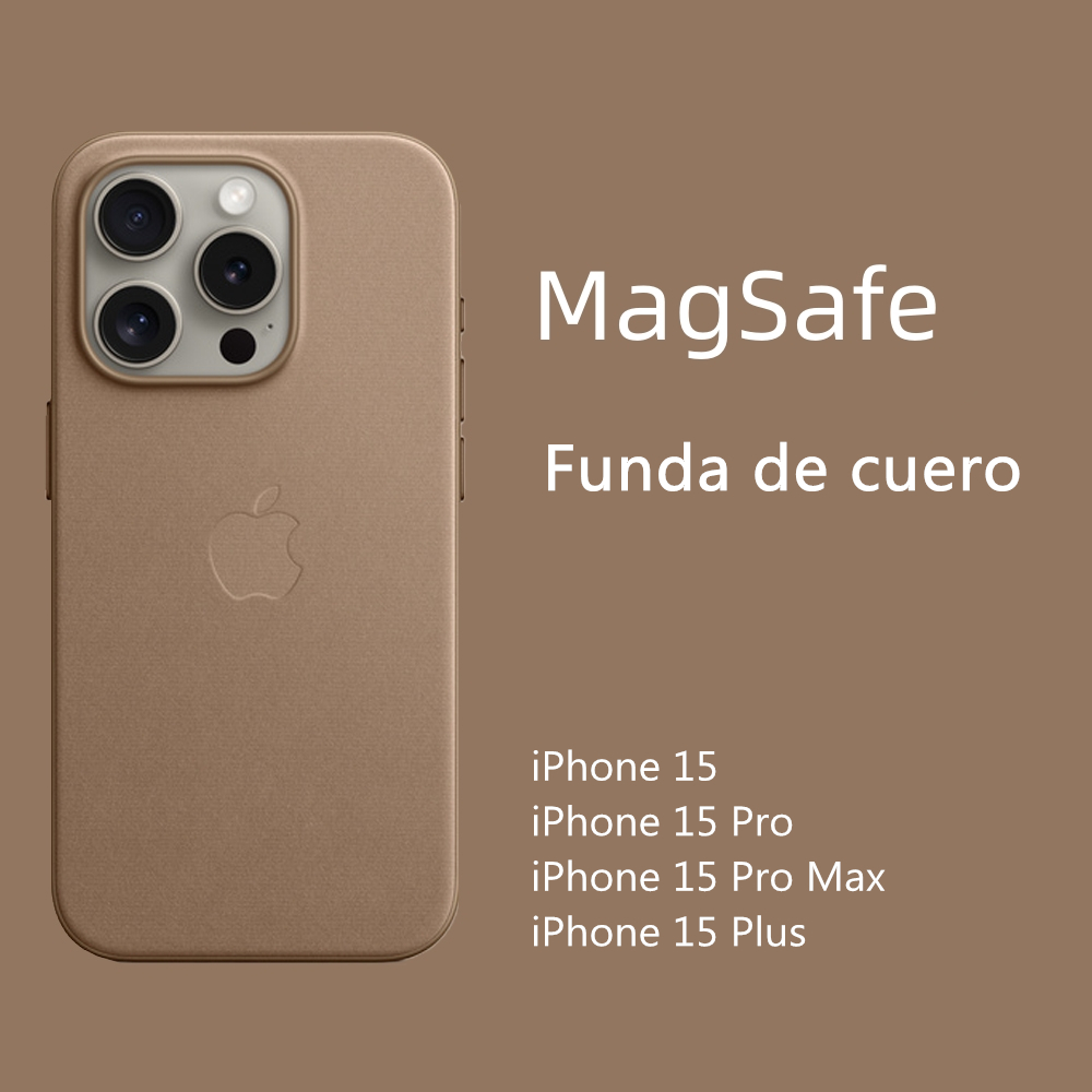 MagSafe Funda De Piel Para iPhone 15 Pro Max Plus 15Pro De Lujo Real Con  Adsorción Magnética Compatible Con Cargador Inalámbrico Y Tarjetero De  Cuero