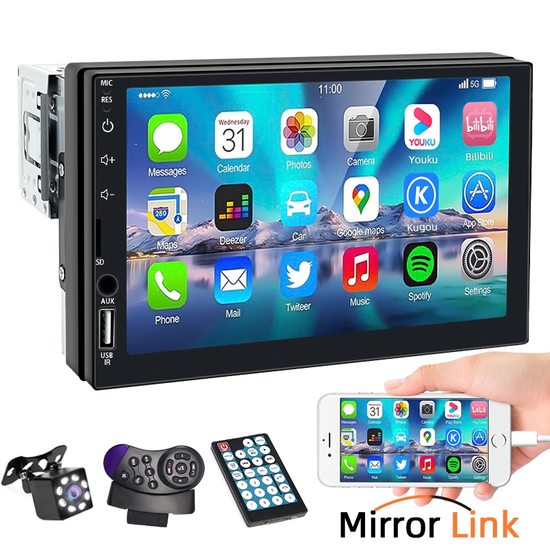 Carplay Multimedia Central 1 Din 7 Pulgadas MP5 Bluetooth USB/AUX/TF ...