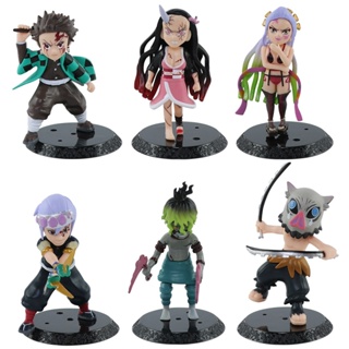 Demon Slayer Figura Conjunto Tanjirou Nezuko Kimetsu No Yaiba Figuras De  Acción Original Japón Anime PVC Modelo Coleccionable Juguetes Regalos