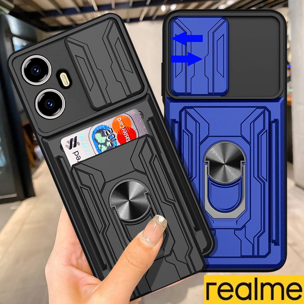 Realme C55 C53 C35 Realme 11 Pro Plus Realme 10 Pro Plus Realme 9 Pro Plus  Funda protectora dura pesada a prueba de terremotos multifuncional con  soporte metálico