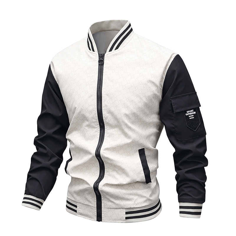 Varsity Letterman Bomber Style School BaseBall Chaqueta para hombre de lana  y cuero negro sólido con parches