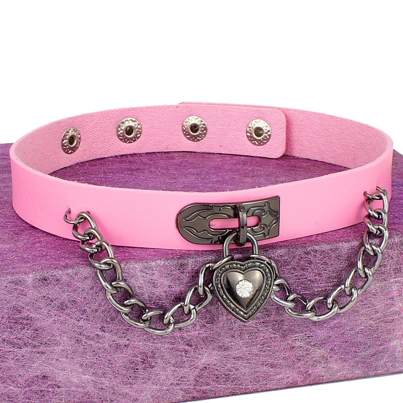 Gothic Heart Lock Leather Choker For Women Girls Retro Vintage Punk Hip Hop Leather Neckalce Fashion Jewelry Gifts collares para mujer Shopee Mexico