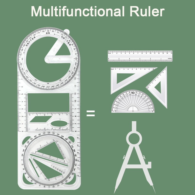 Regla Geométrica Multifuncional Plantilla De Dibujo De Matemáticas Para ...