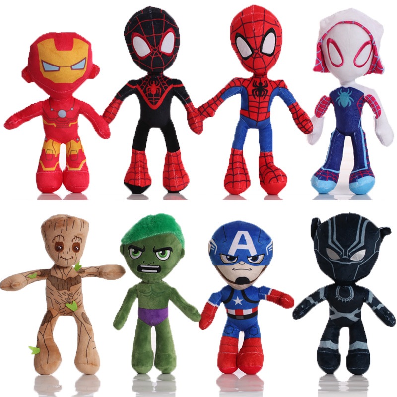 18 Estilo Los Vengadores Spider Man Pantera Negra Iron Hulk Groot Gwen Capitan America Juguetes De Peluche Muneca Suave Ninos Regalos De Cumpleanos Shopee Mexico