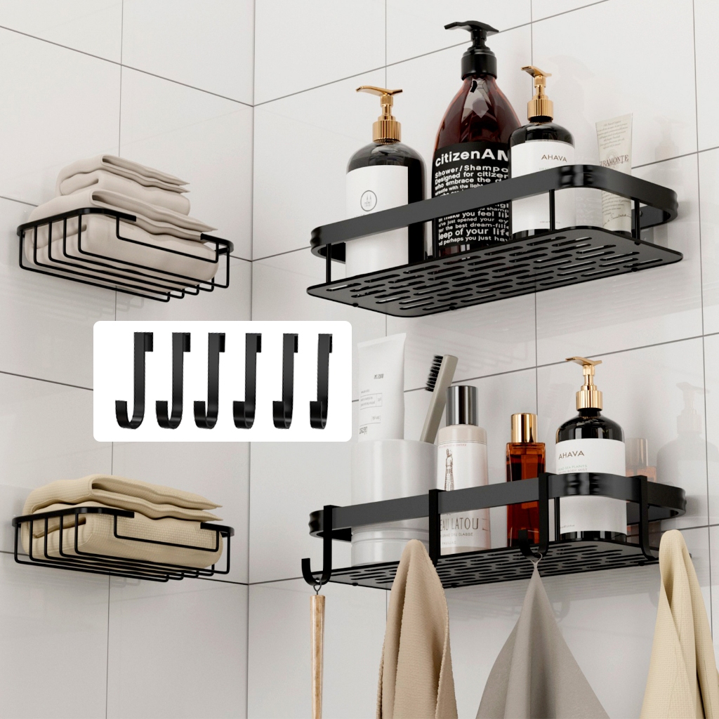  Toallero adhesivo negro para toallero sin perforación, soporte  para toallas montado en la pared, de aluminio, para baño, inodoro, 23.6 in  : Hogar y Cocina