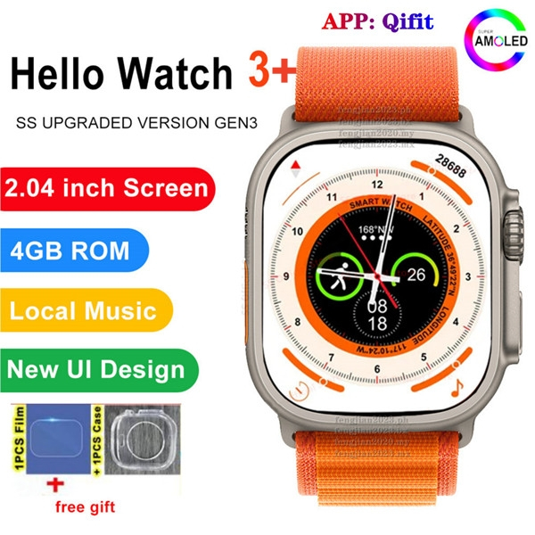  Reloj inteligente HK9 Pro 2023 de 2.02 pulgadas; pantalla  Amoled Series 9 Brújula NFC Bluetooth Call Men Sport Smartwatch PK H12 HK8  Hello Watch (gris)