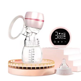  Extractor de leche eléctrico, dispositivo de ordeño bilateral,  lactancia materna posparto, silencioso, de alta succión, automático,  masaje, para mujeres (color rosado) : Bebés