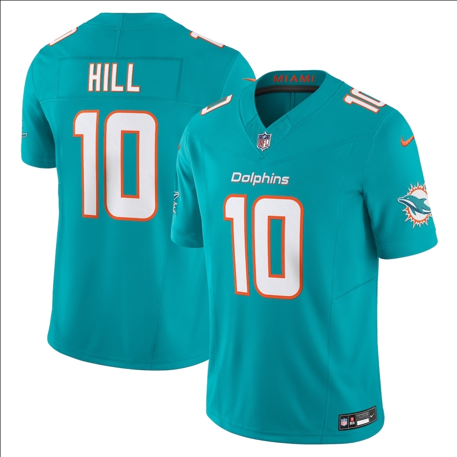 Camisa Miami Dolphins 10 Tyreek Hill jersey Men's American Football ...