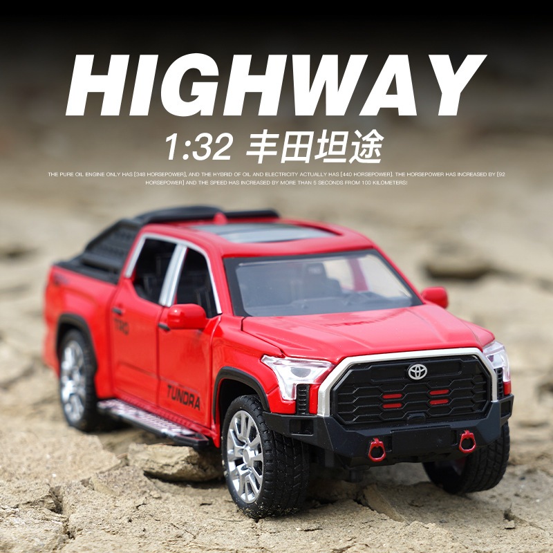 Toyota Tundra Escala 1 32 Diecast Aleacion Tire Hacia Atras Del Coche Regalos De Juguete Coleccionable Para Los Ninos