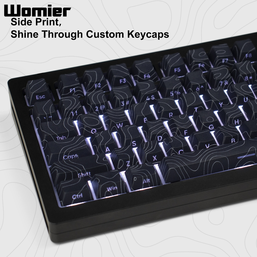 WOMIER 130 Teclas Línea De Altitud PBT Keycap 5 Lado Tinte Sub Impreso ...