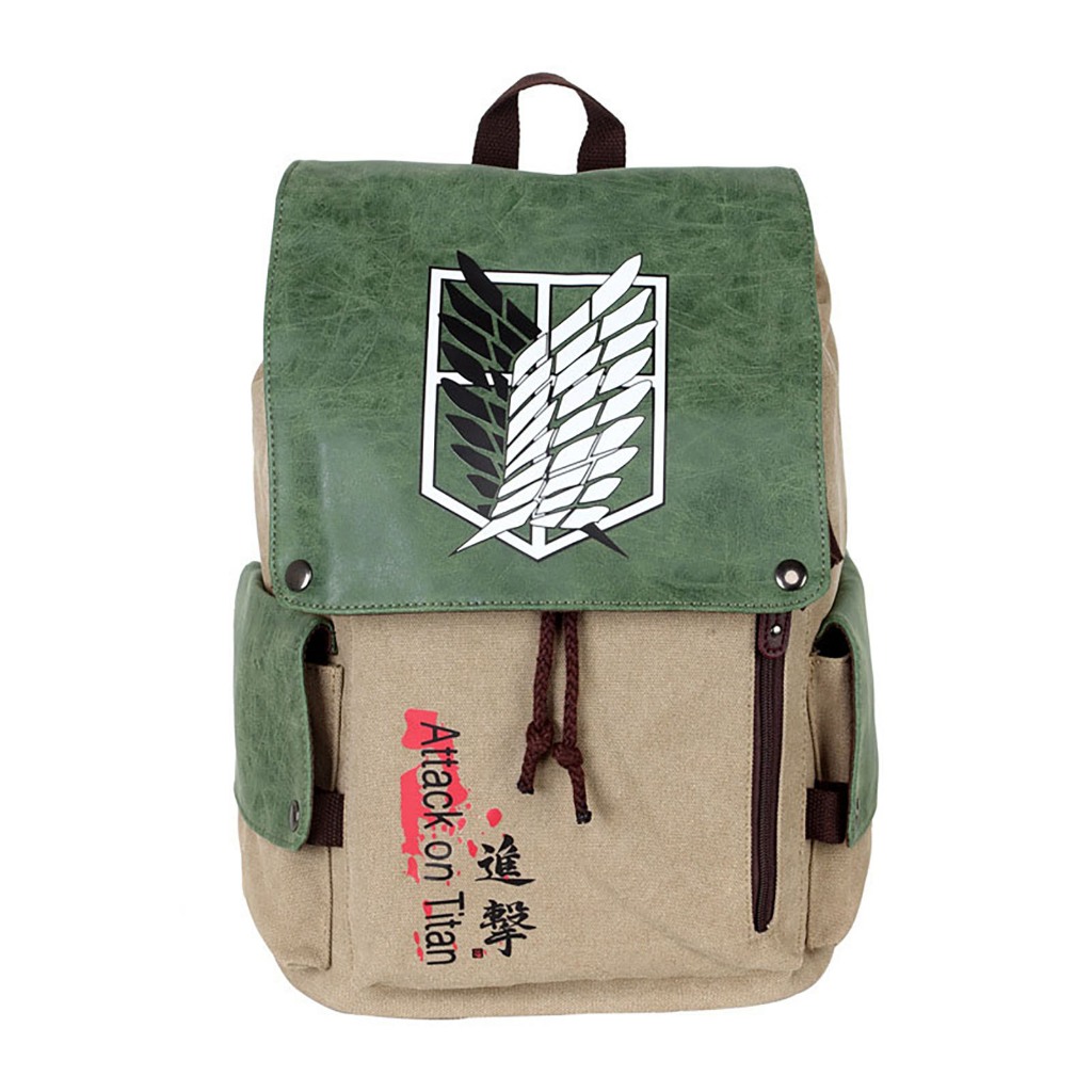 Anime Attack on Titan Mochila Bacgpack De Lona Para Estudiantes