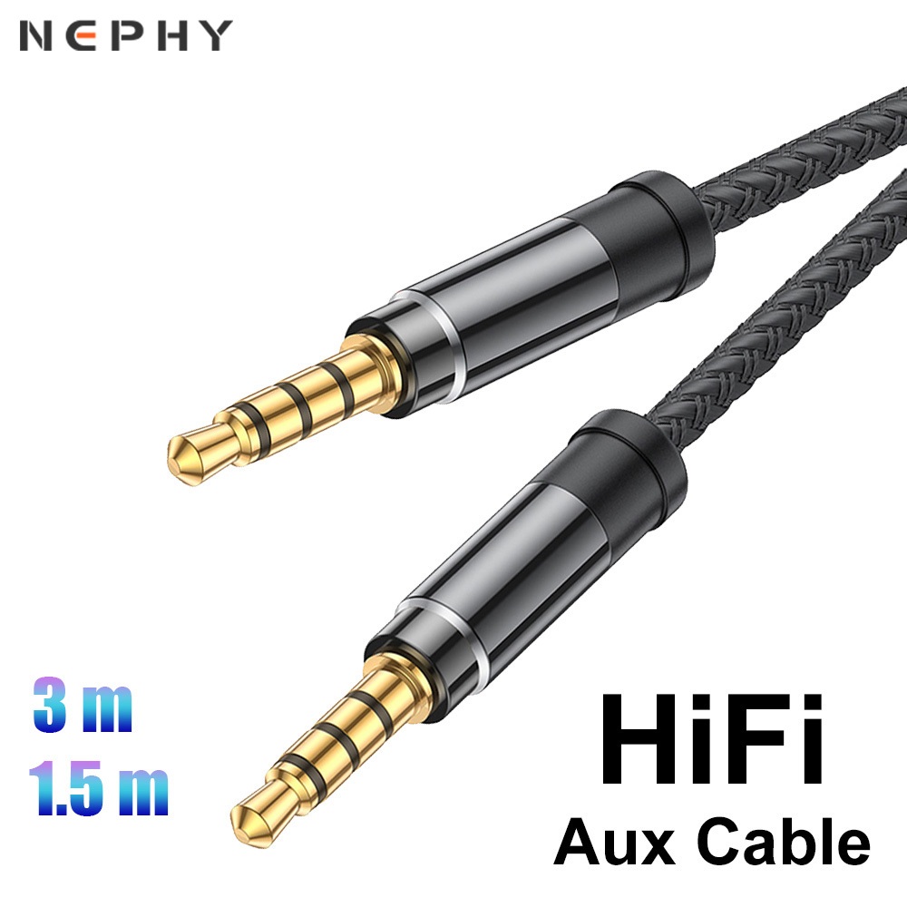 Cable Auxiliar Largo De 1,5 M 3 3,5 mm A Extensión De Altavoz De Audio
