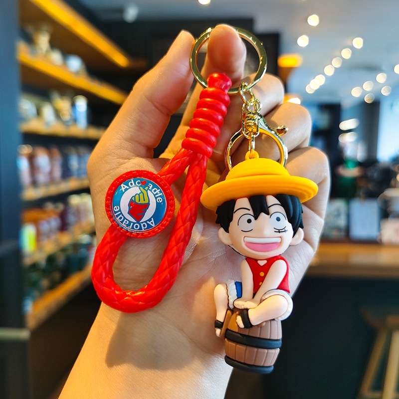 TFYU One P. Conjunto de Joias Cosplay Luffy Colar Pingente Chaveiro Couro PU Pulseira Pingente Esqueleto Pulseira Anel Esqueleto Adesivos Anime (Brincos Zorro Sem Piercing Necessário) 27 peças, Vinil