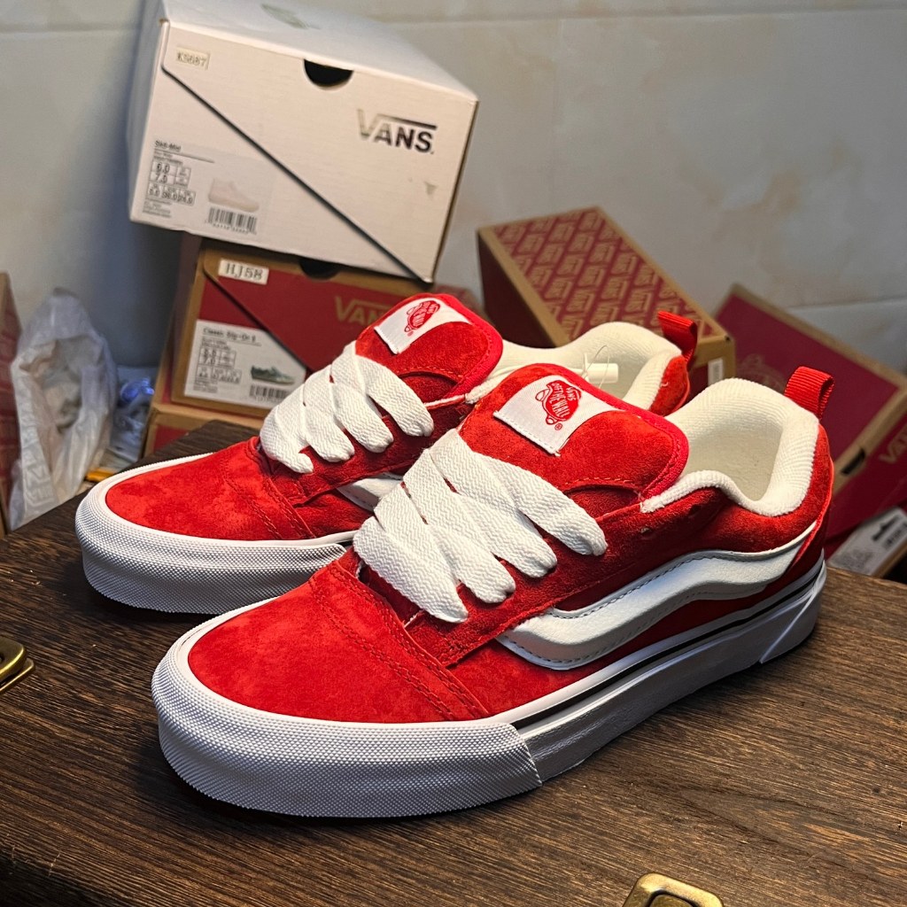 Zapatillas Casuales Vans Knu Skool Rojo Grande Shopee Mexico