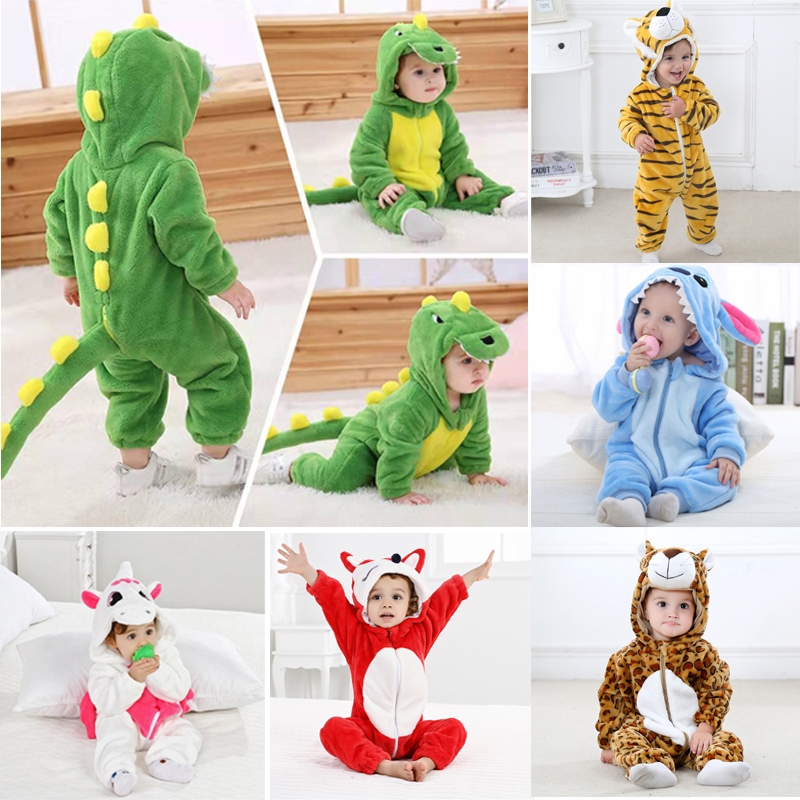 Disfraces De Cosplay De Dinosaurio Para Bebés Disfraz De Animal Kigurumi  Para Bebé , Mono De Franela Para Niños Pequeños Cálido