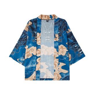 Túnica kimono Mujer Azul con diseño