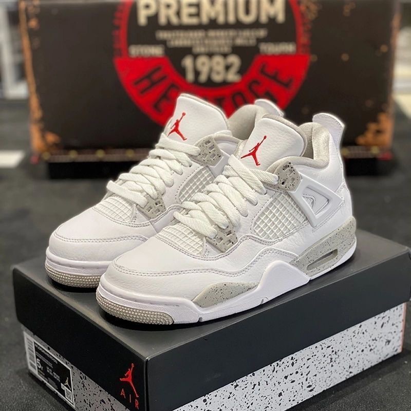 100 Autentico air jordan 4 retro og cement aj4 Hombres Y Mujeres Zapatos De Baloncesto Resistente Al Desgaste Zapatillas De Deporte Para Correr