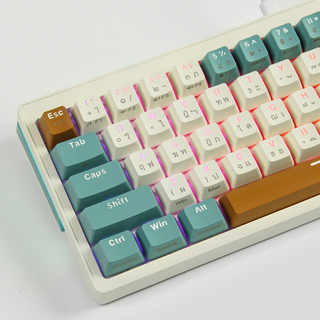 Zifrend ZA68 RGB Hotswap Mechanical Keyboard Pink Purple Linear