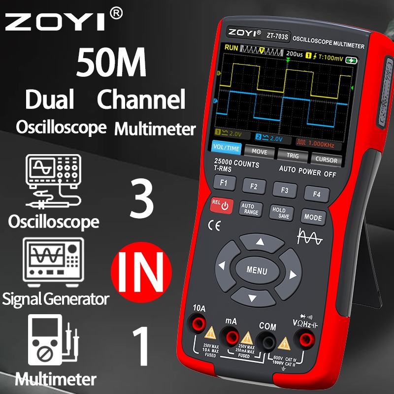 ZOYI ZT703S Multímetro De Osciloscopio Tres En Uno Con Pantalla IPS De