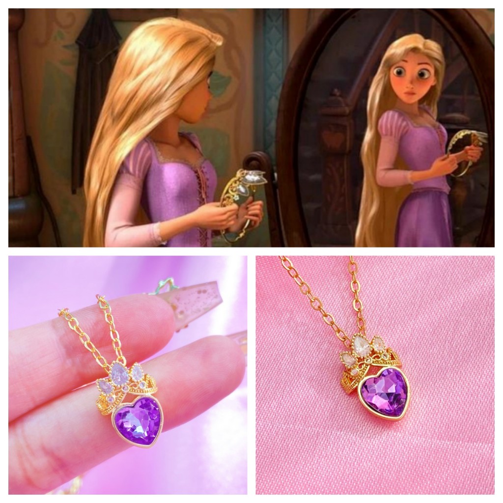 Collar Con Colgante De Corazón Y Corona De Rapunzel De Disney Temperamento Simple Cadena De Clavícula Accesorios De Joyería Para Mujer Regalo