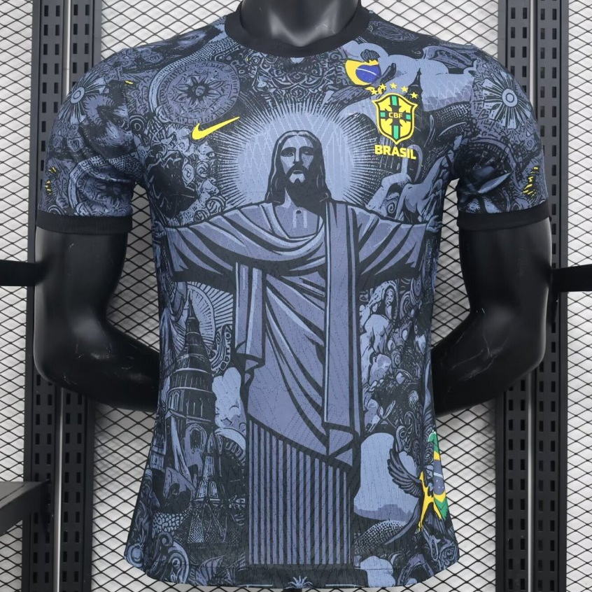 Camiseta De Fútbol 2024 Brasil Cristo Redentor Para Hombre Versión ...