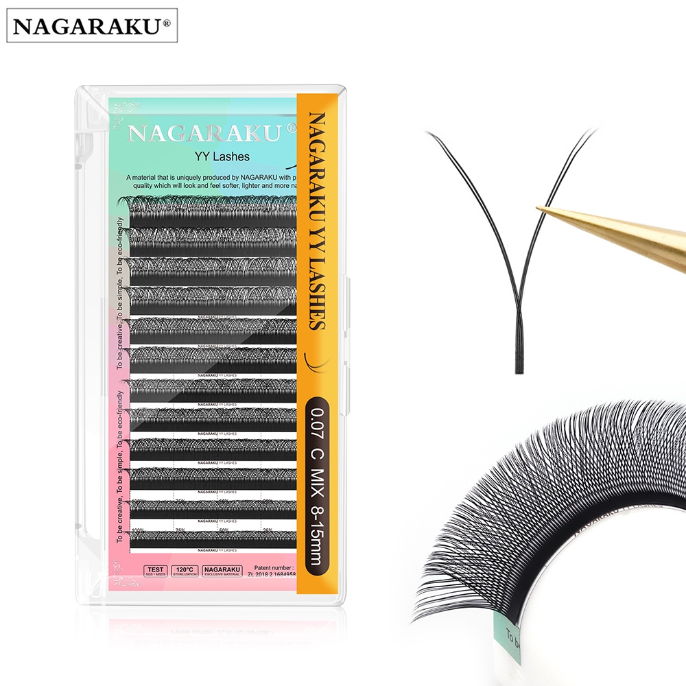 thumbnail image 1 of Pestañas En Forma De Cruz NAGARAKU Y YY , Súper Suaves , Naturales , premium, 1 of 4