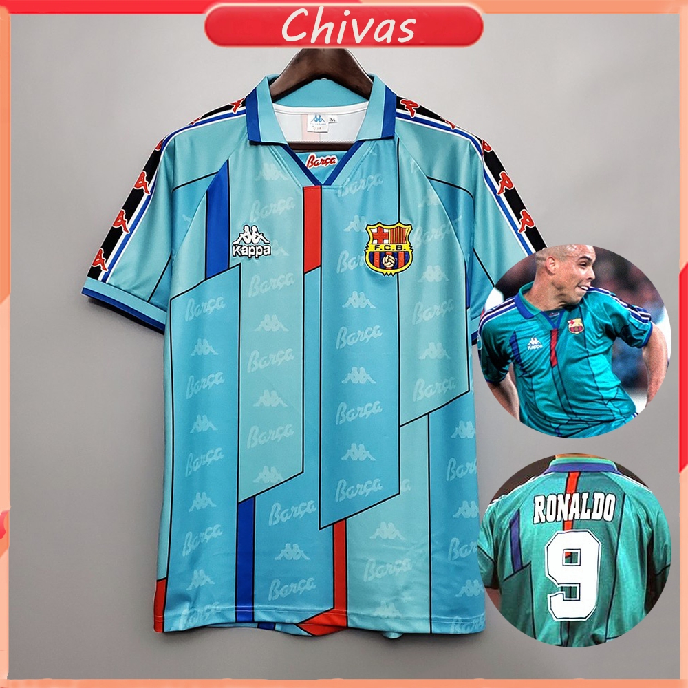 Retro 1996 1997 Barcelona Visita Camiseta de Futbol Personalizacion Nombre Numero Vintage Jersey Shopee Mexico