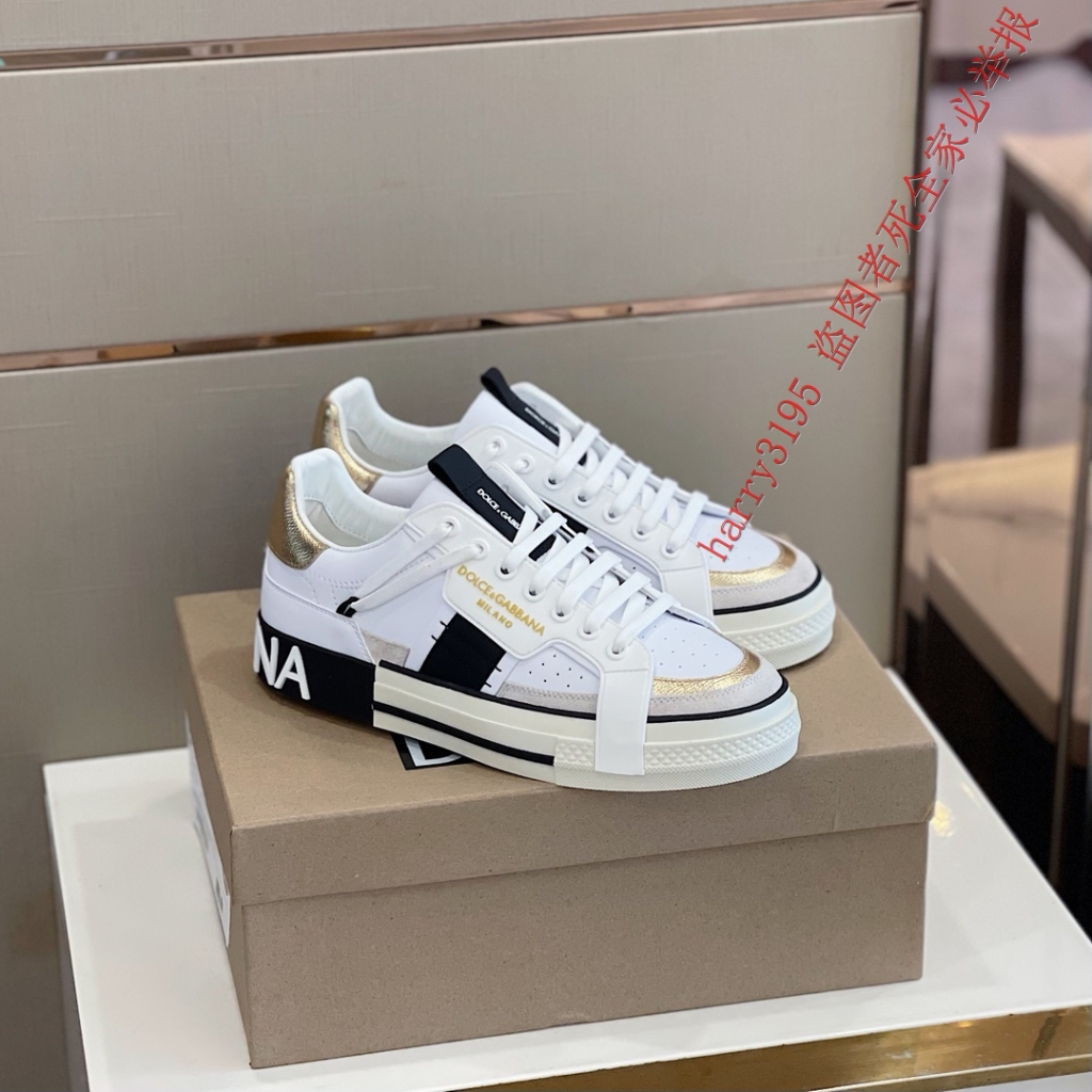 Dolce gabbana DG Hombre Mujer Personalizado 2 Zero Portofino Zapatillas De Deporte De Cuero Talla 35 46 M6077 Shopee Mexico