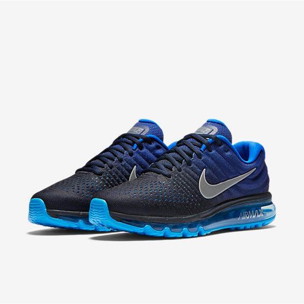 nike air max 2017 original Zapatillas Para Correr Para Hombre Y Mujer Zapatos Grandes Negros Azul Y Blanco Shopee Mexico