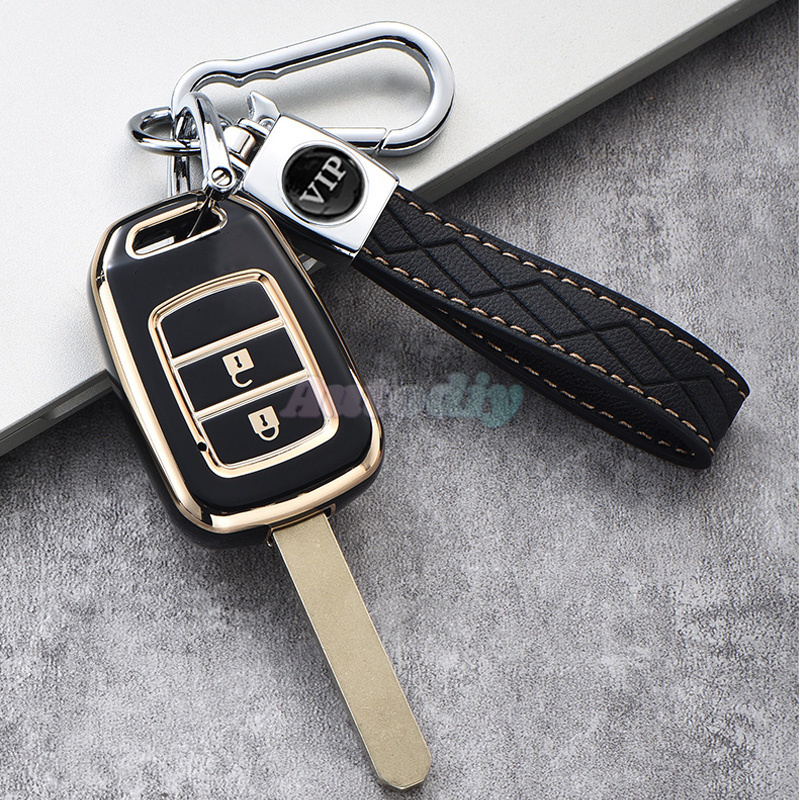 Custodia In TPU E Portachiavi Pelle Per Honda Accord 2013-2016, Civic 2014-2015, CR-V 2014-2015 – Proteggi Il Tuo Telecomando - 6