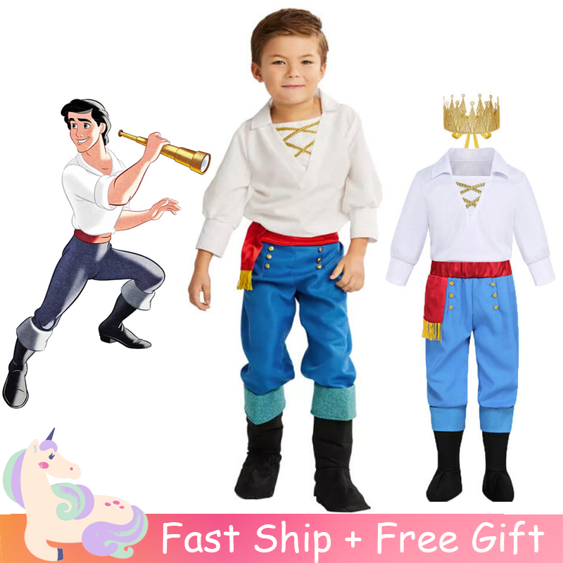 Disfraz De Sirenita Príncipe Eric Cosplay Para Niños Traje De
