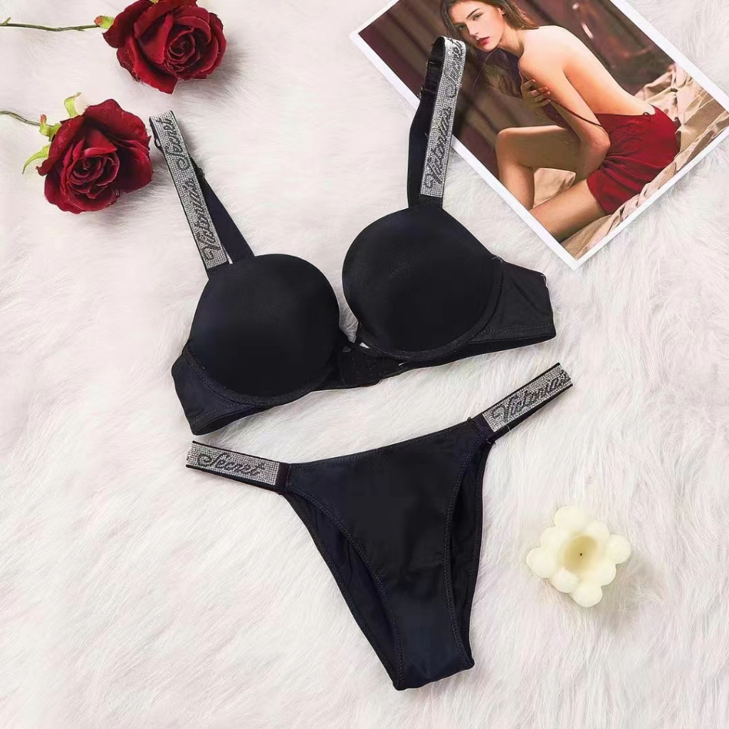 Victoria Secret Conjunto De Ropa Interior Femenina Con Bragas Talla Grande 34 92 Sujetador push up Suave Y Transpirable sexy