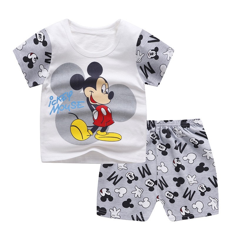Mickey Amarillo Nino Verano Marca Conjuntos De Ropa Bebe Trajes De Manga Corta 0 4 Edad Ninos Casual
