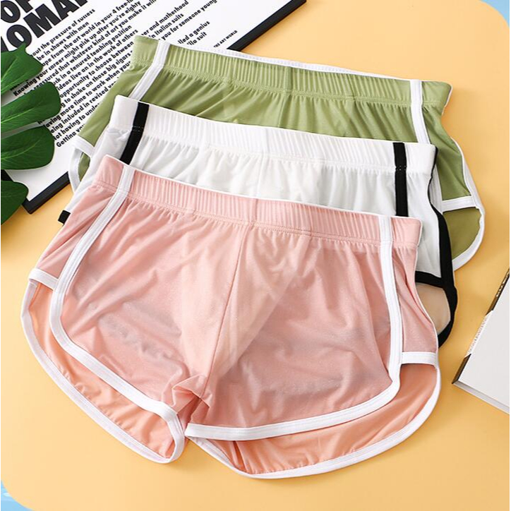 Bóxers De Seda De Hielo Suave Para Hombres Calzoncillos De Malla  Transpirable Fresco De Verano Estudiante Domistry Usando Ropa Interior Para  Dormir