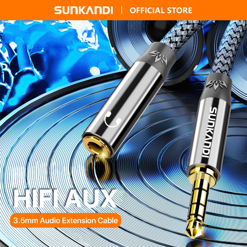 Cable De Extensión AUX 3.5mm - 2 Metros, Conecta Auriculares O Altavoz, Marca Seronik
