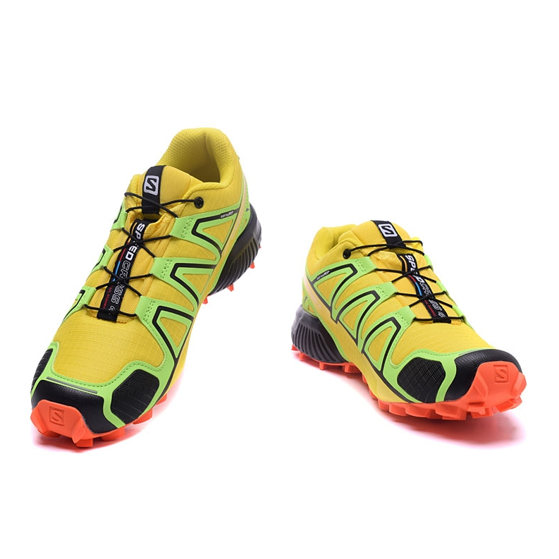 Salomon Speed Cross 4 Amarillo Fluorescente Naranja Tejido Deportivo Profesional Antideslizante Resistente Al Desgaste Transpirable De Baja Altura Para Correr Shopee Mexico