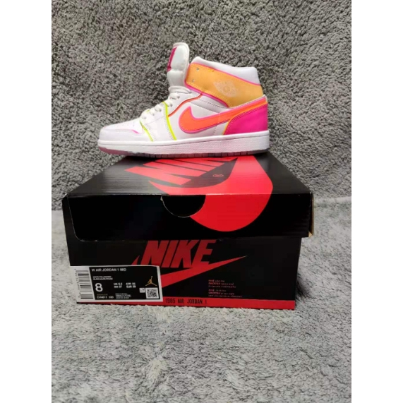 Nike Air Jordan 1 Blanco Amarillo Rosa Caramelo Resistente Al Desgaste Antideslizante Zapatos De Baloncesto Retro Hombres Mujeres Shopee Mexico