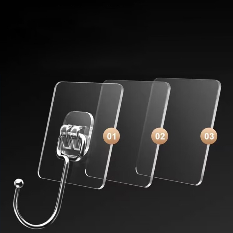 Gancho Adhesivo 15 Kg (máx.) Gancho De Pared Autoadhesivo Transparente Toallero Para Baño, Cocina (10 Piezas) | Leroy Merlin