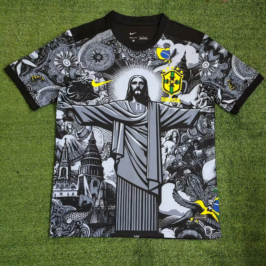 2024 2025 Brasil Jesus Diosa Cristo Redentor Edicion Especial Camisetas De Futbol Version Tailandesa De Alta Calidad 1.1 Hombres Camisa De Manga Corta Shopee Mexico