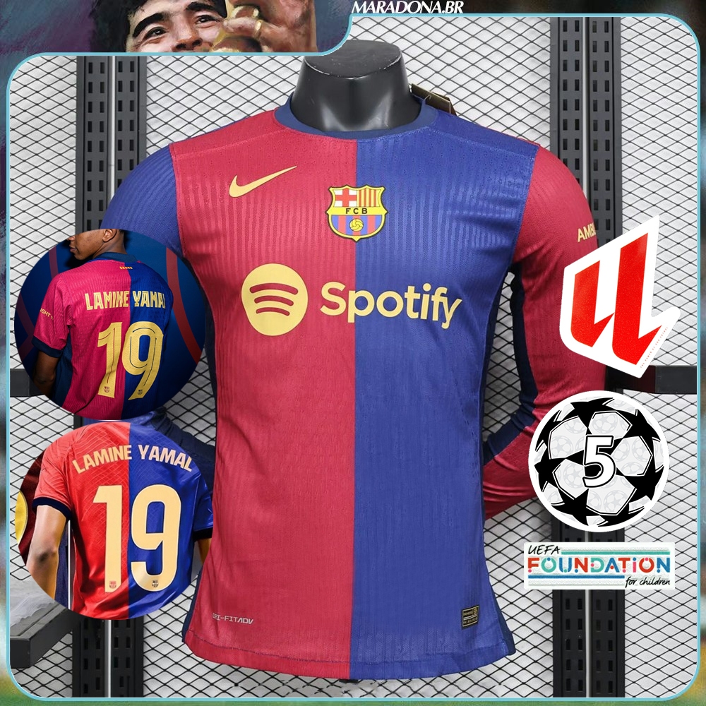 2024 2025 Jersey Barcelona Local Manga Larga jugador Camiseta de Fútbol