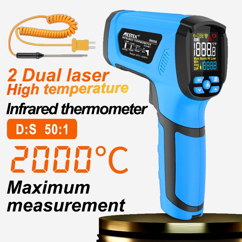 Termometro Laser MESTEK Professionale - Misura Temperatura Da -50°C A 800°C, Con Sonda K E Misura Umidità, Per Cucina E Industria - Foto 6