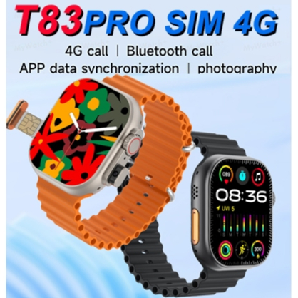 sim Card T83 pro Reloj Inteligente Con Ranura Y wifi 4G 9 Ultra Tarjeta De Video Llamada Fitness Tracker Android Smartwatch