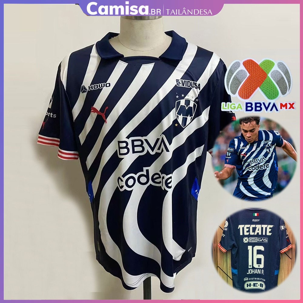 2024 2025 Jersey Jugador Monterrey Version Special Camiseta de Futbol Personalizacion Nombre Numero Rayados