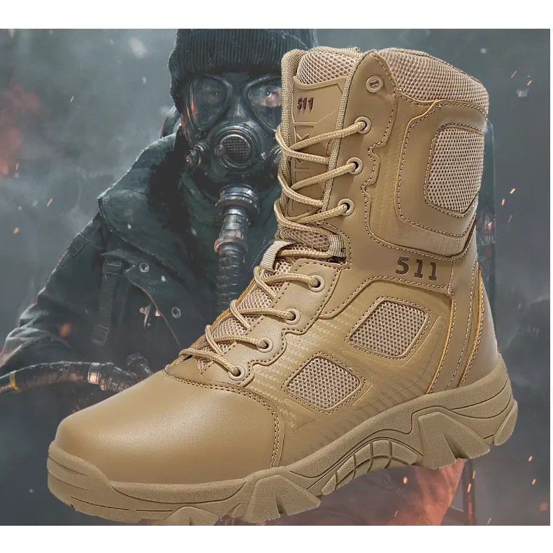 Botas Tacticas Para Hombre Al Aire Libre Senderismo Alta Parte Superior De Combate Swat Bota