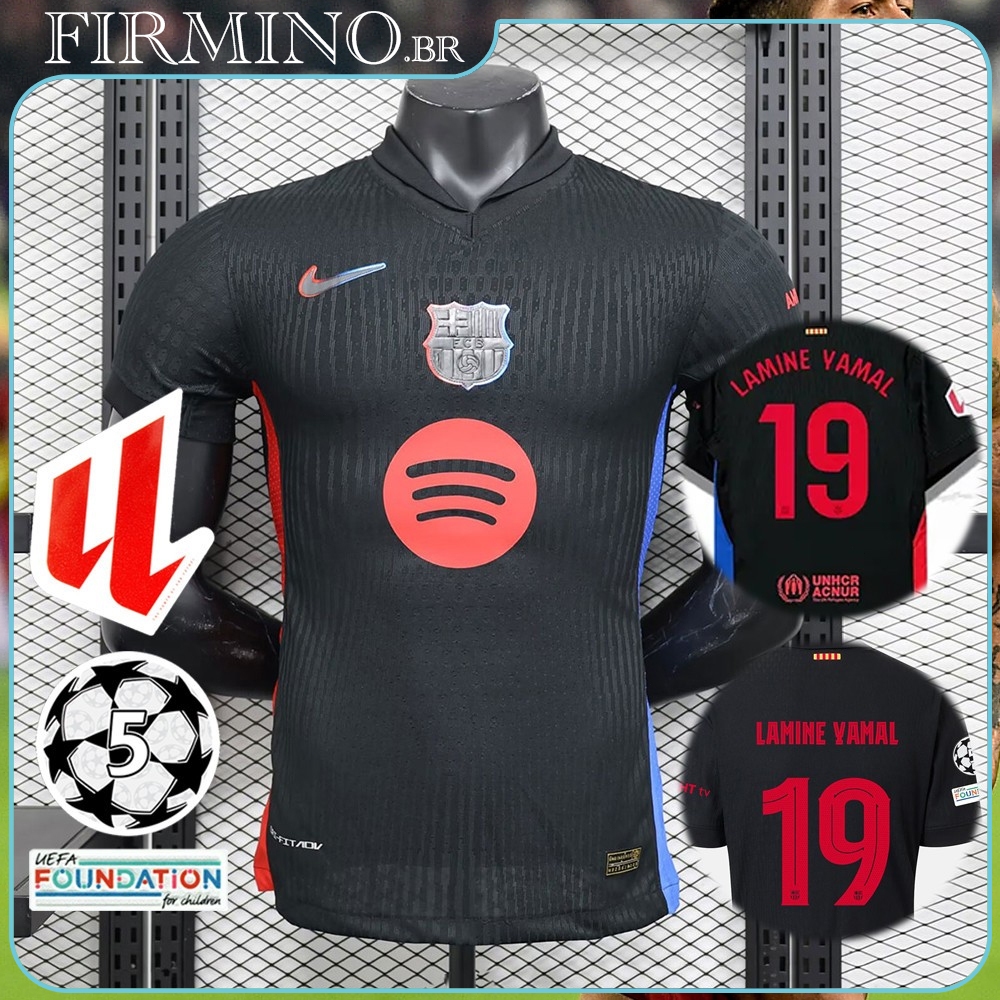 Jersey Barcelona Visita 2024 2025 Jugador Camiseta De Fútbol Shopee