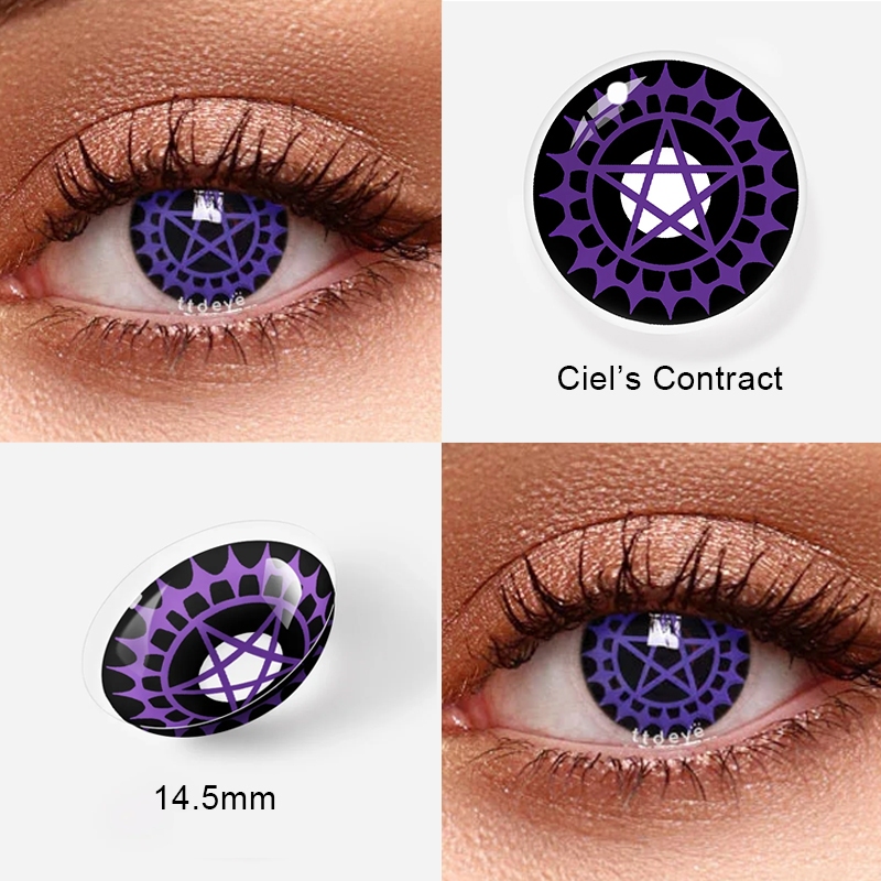 Par Genshin Arlecchino Cosplay Color Lentes De Contacto