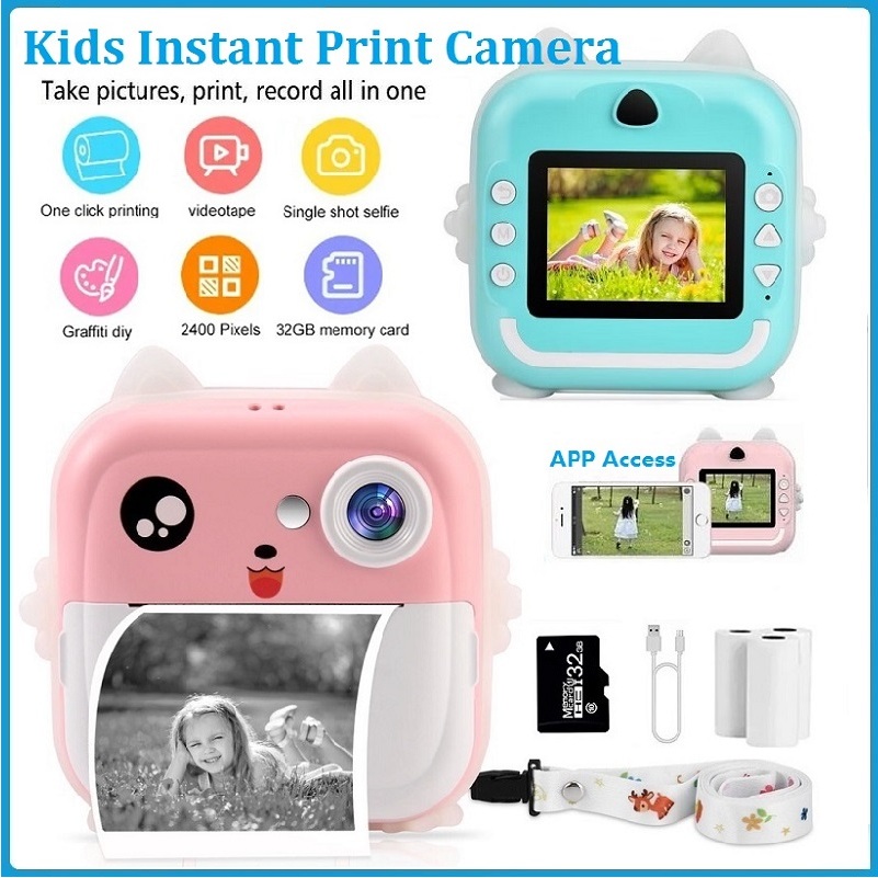 Cámara Para Niños Con Impresión Instantánea, 24 Mp 1080p | Meses sin interés
