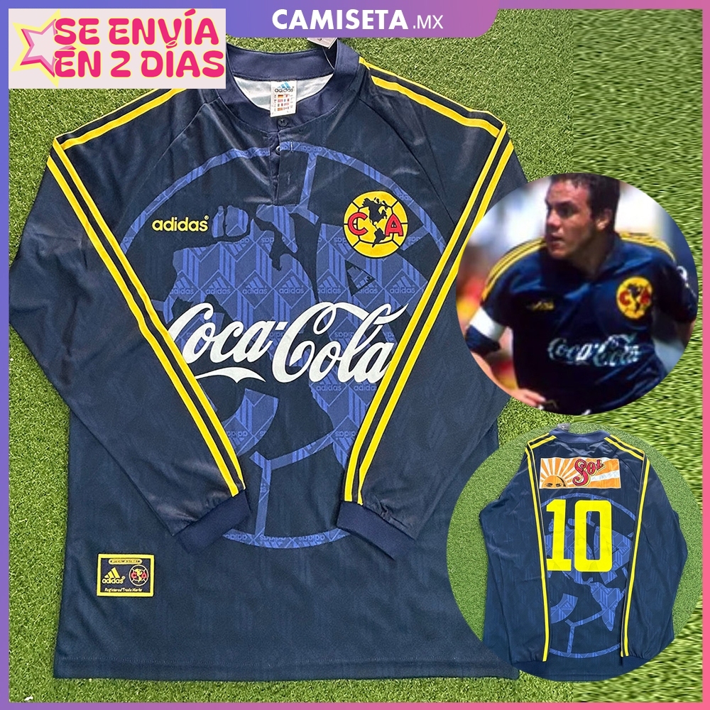 Jersey Club America 1998-99 Retro Visita Camiseta De Fútbol De Manga Larga