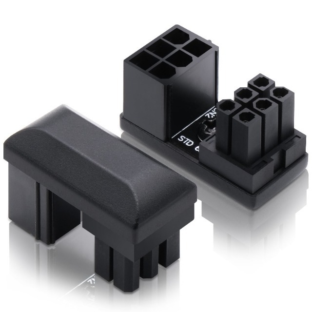 COMeap Adaptateur d'alimentation 8 broches 6 broches 180 degrés, GPU VGA PCIe 8 broches 6 broches U Turn 180 degrés pour carte graphique de bureau